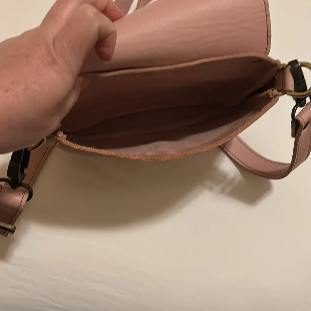 LV monogram and pink leather crossbody bag - Picture 10 of 12
